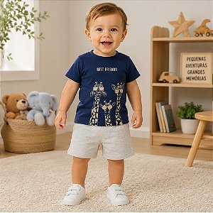 Conjunto Infantil Menino Girafa- Rei Rex