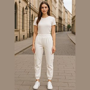 Calça Moletom Cargo Flanelado Feminino - Malwee
