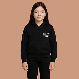 Conjunto Feminino Infantil com Capuz e Zíper  Kely & Kety