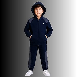 Conjunto Moletom Infantil Masculino com Capuz e Bolso Canguru Rei Rex