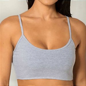 Top Feminino Cinza Básico Alças Finas Confortável Trifil