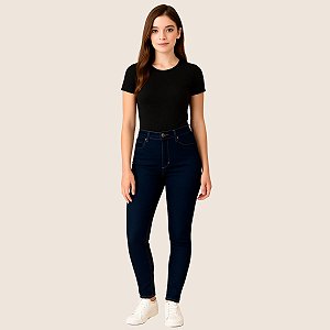 Calça Jeans Feminina Skinny com Bolsos Cintura Média- Malwee