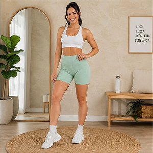 Shorts Selene Feminino Basico Sem Costura Canelado Fitness