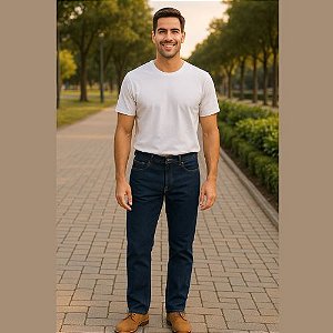 Calça Jeans Regular Masculina Azul Escuro Lycra Texas Wrangler