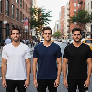 Camiseta Masculina Gola V em Viscose Hope