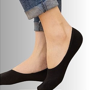 Kit 12 Pares Meias Sapatilhas Pretas Unissex Hoahi