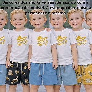 Conjunto Infantil Menino Camiseta Fun Time e Shorts Texturizado Sem Bolsos 4YOU- Cativa
