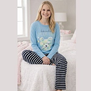 Pijama Feminino Manga Longa “Hibernation Mode On” Malwee