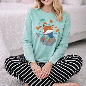 Pijama Feminino Manga Longa Raposa Malwee