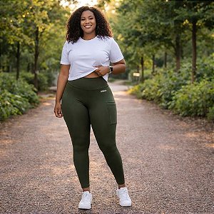 Calça Legging Selene Feminina Cós Alto com Bolso Lateral