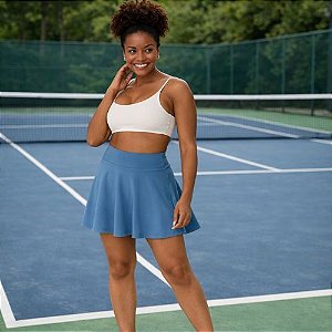 Shorts Saia Esportivo Feminino Godê com Shorts Embutido e Bolsos Funcionais Malwee