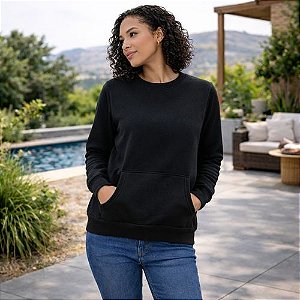 Blusão Feminino Moletom Fechado com Bolso Canguru Enfim- Malwee