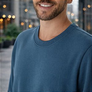 Blusa Moletom Masculina Manga Longa Gola Careca Canelada Malwee