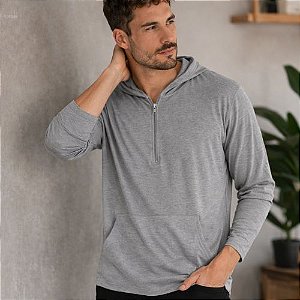 Blusa Masculina em Viscose com Capuz Bolso Canguru Manga Longa Casual Malwee