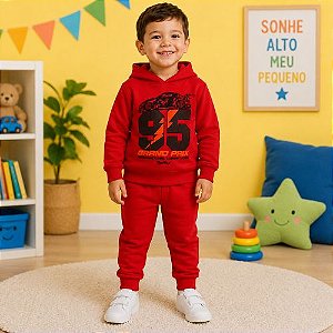 Conjunto Menino Infantil Moletom com Capuz Lisa Rei Rex