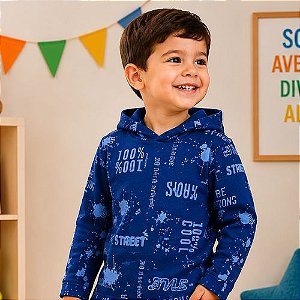 Conjunto Infantil Moletom com Capuz Menino Inverno Rei Rex