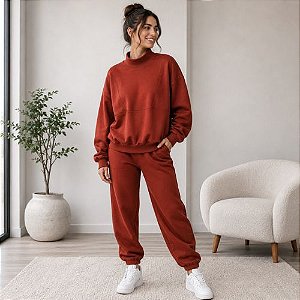 Blusão Feminino Oversized Gola Alta Canelada- Enfim Malwee