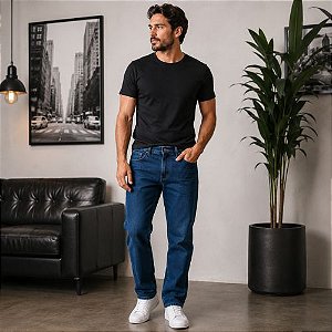 Calça Jeans Masculina Reta Tradicional Cintura Média Wrangler