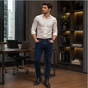Calça Jeans Masculina Wrangler Slim Azul Escuro