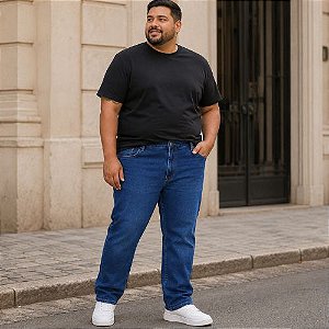 Calça Jeans Masculina Plus Size Reta Tradicional- Hering