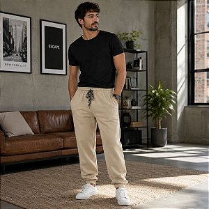 Calça Masculina Flanelada Com Cordão e Punho- Tardani