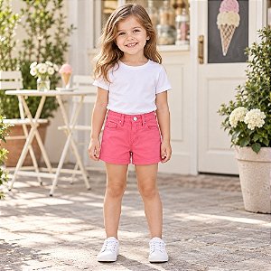Shorts Menina Cintura Média em Sarja - Malwee Kids