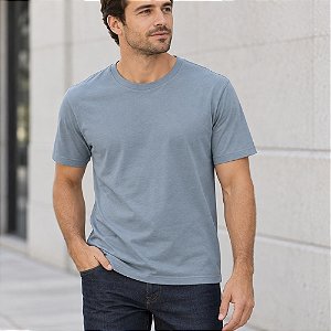 Camiseta Masculina Regular Hering Azul Gola Redonda Básica