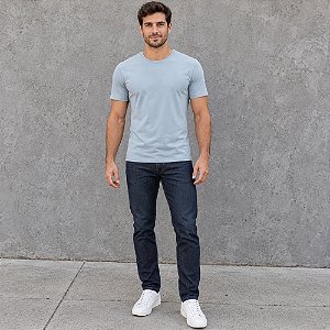 Camiseta Masculina Slim Hering Azul Claro Gola Redonda