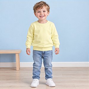 Blusa Infantil Malwee Kids Amarela Manga Longa com Ribana