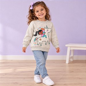 Blusa Menina Manga Longa Estampada Malwee