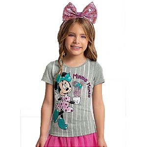 Camiseta Manga Curta Sorvete Minnie D31220 Disney