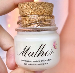 Mini Vela Aromática Lembrancinha Dia da Mulher + Saquinho Organza