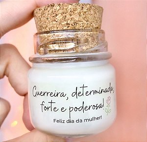 Mini Vela Aromática Lembrancinha Dia da Mulher + Saquinho Organza