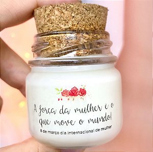 Mini Vela Aromática Lembrancinha Dia da Mulher + Saquinho Organza