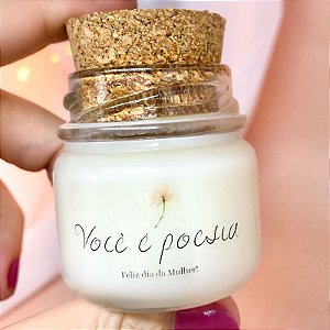 Mini Vela Aromática Lembrancinha Dia da Mulher + Saquinho Organza