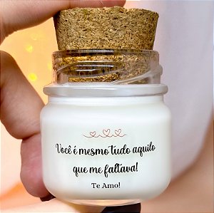 Mini Vela Aromática Lembrancinha Dia dos Namorados + Saquinho Organza