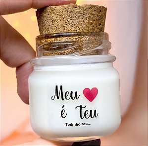 Mini Vela Aromática Lembrancinha Dia dos Namorados + Saquinho Organza