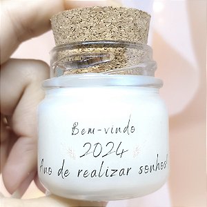Mini Vela Aromática Lembrancinha Ano Novo + Saquinho Organza