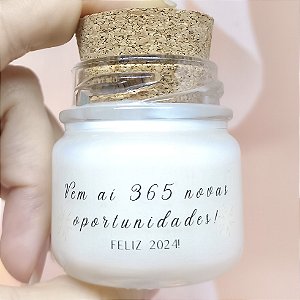 Mini Vela Aromática Lembrancinha Ano Novo + Saquinho Organza