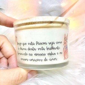 Vela Aromática Tampa Madeira Páscoa 110g