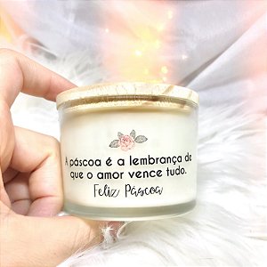Vela Aromática Tampa Madeira Páscoa 110g