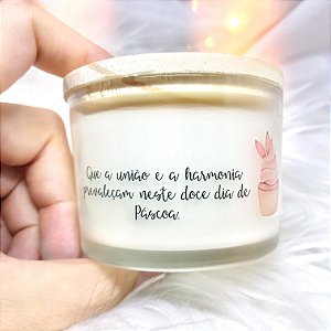 Vela Aromática Tampa Madeira Páscoa 110g