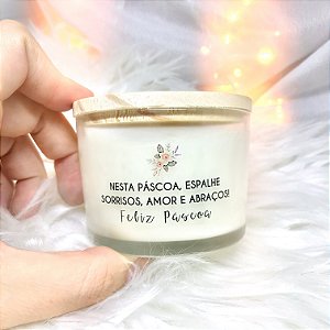 Vela Aromática Tampa Madeira Páscoa 110g
