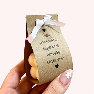 Mini Vela Bubble Aromática Lembrancinha Personalizada "Sua Frase" + Kraft