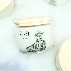 Vela Aromática Lembrancinha Casamento Capela 110g
