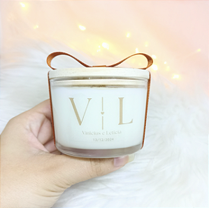 Vela Aromática Lembrancinha Casamento Letícia 110g