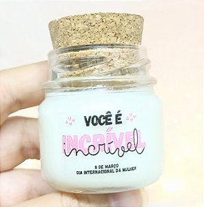 Mini Vela Aromática Lembrancinhas Dia da Mulher + Saquinho Organza