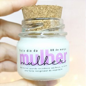 Mini Vela Aromática Lembrancinhas Dia da Mulher + Saquinho Organza