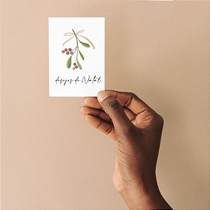 Cartão presenteável Desejos de Natal - modelo abre e fecha