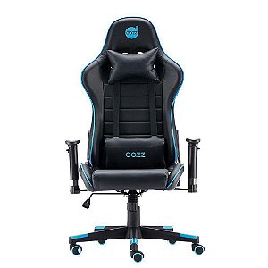 Cadeira Gamer Dazz Prime X V2 Preto e Azul Com Almofada Para Lombar